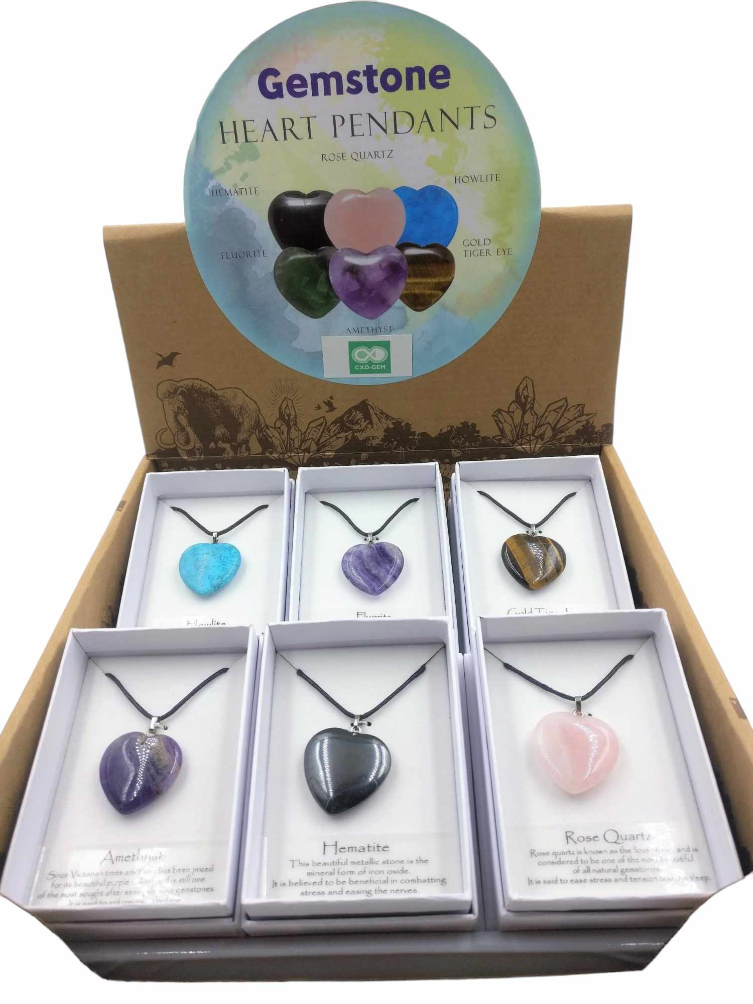 Hematite Heart Pendant in Box
