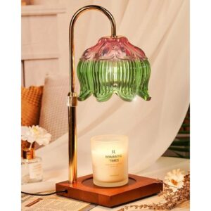 Candle Warmer Lamp - Square Base Pink/Green