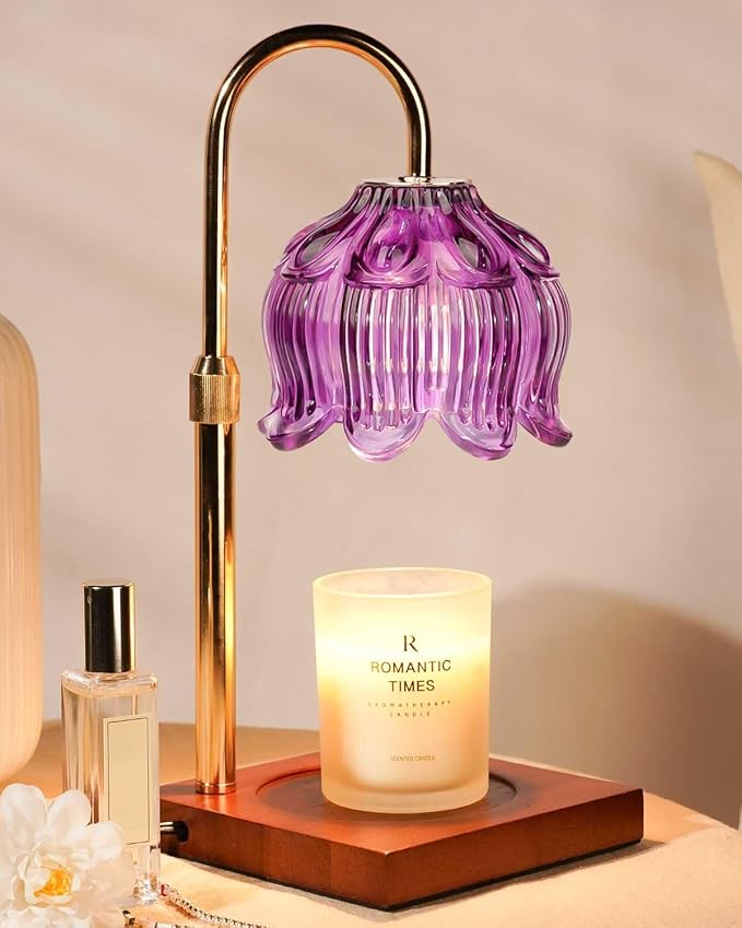 Candle Warmer Lamp - Square Base Purple